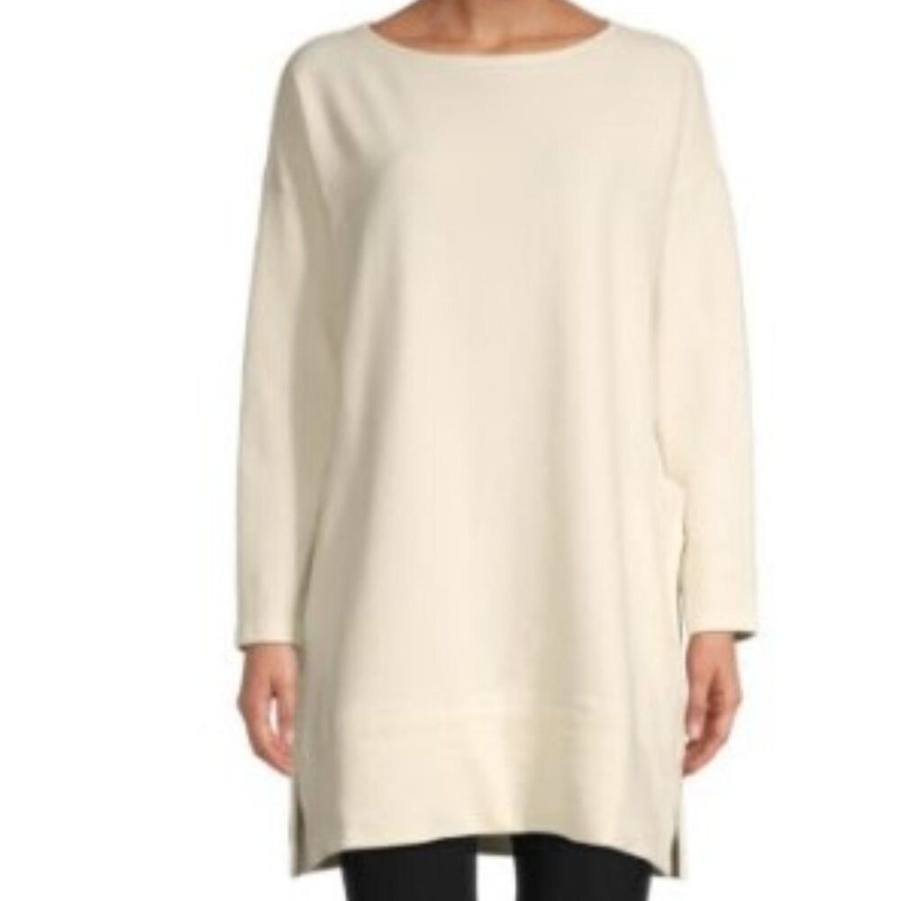 Eileen Fisher Bateau Tunic Undyed Natural, Large EUC